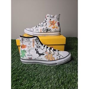 New Converse x Tom & Jerry Chuck Taylor All Star Shoes Sz 10 M/W 12 - White